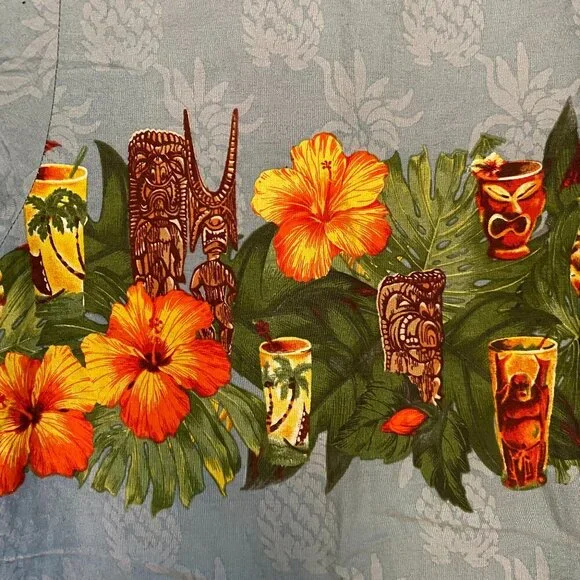 US Made Men's Hawaiian Collared Button Up - Pacific Legend Apparel - Picture 3 of 5